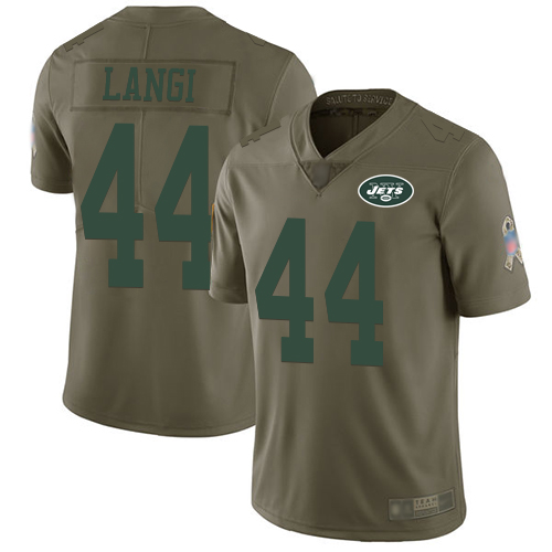 New York Jets Limited Olive Men Harvey Langi Jersey NFL Football #44 2017 Salute to Service->new york jets->NFL Jersey
